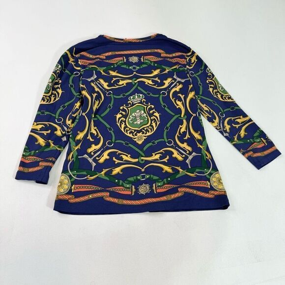 J.Mclaughlin Top Womens Large Blue Long-Sleeve Crew-Neck Blouse Catalina Cloth - Picture 6 of 9